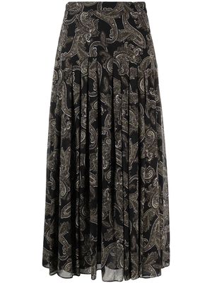Michael Michael Kors paisley-print midi skirt - Black