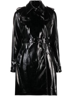 Michael Michael Kors patent belted trench coat - Black