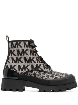 Michael Michael Kors Payton monogram-jacquard boots - Black