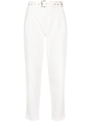 Michael Michael Kors pleat-detail belted jeans - White