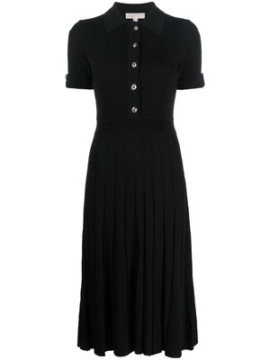 Michael Michael Kors pleated-detail short-sleeve dress - Black