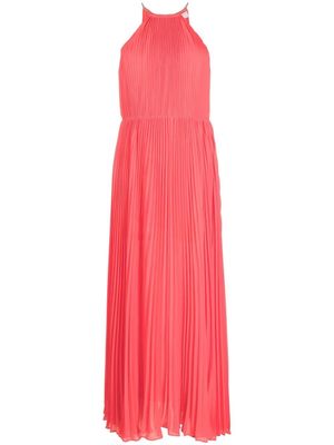 Michael Michael Kors pleated halterneck gown - Red