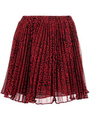 Michael Michael Kors pleated leopard-print mini skirt - Red
