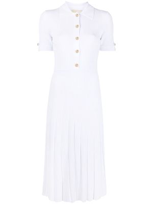 Michael Michael Kors polo-collar pleated dress - White