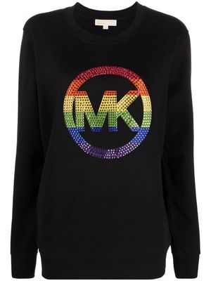 Michael Michael Kors rhinestone-embellished organic cotton sweatshirt - Black