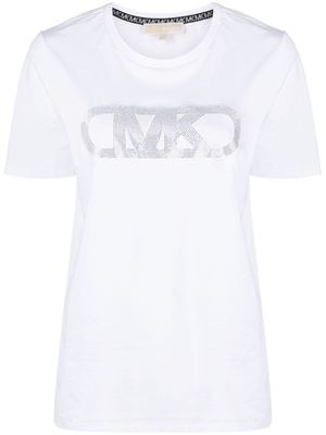 Michael Michael Kors rhinestone-logo organic-cotton T-shirt - White