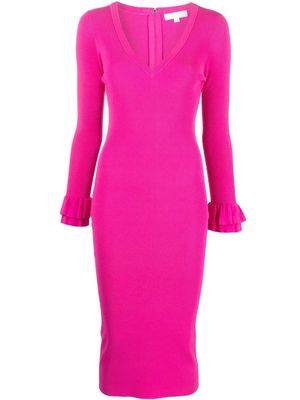 Michael Michael Kors ribbed-knit midi dress - Pink