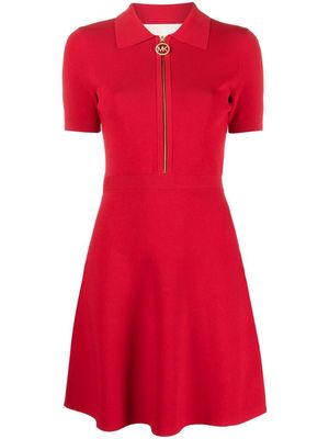 Michael Michael Kors ribbed-knit polo dress - Red