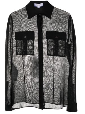 Michael Michael Kors semi-sheer linen shirt - Black