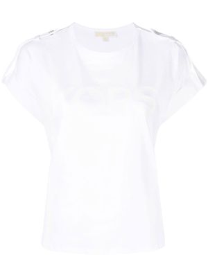 Michael Michael Kors shoulder-epaulette organic cotton T-shirt - White
