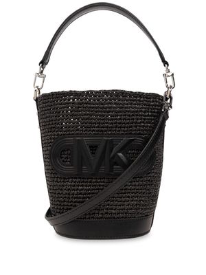 Michael Michael Kors small Townsend straw tote bag - Black