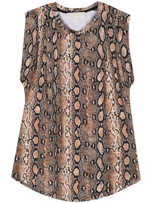 Michael Michael Kors snakeskin-print sleeveless blouse - Black