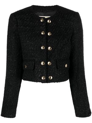 Michael Michael Kors stripe-pattern cropped jacket - Black