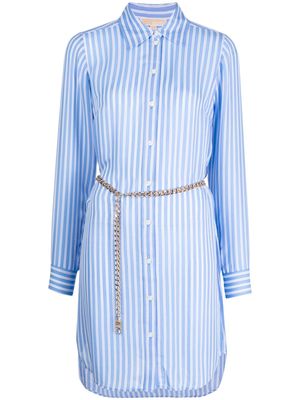 Michael Michael Kors striped belted shirt dress - Blue