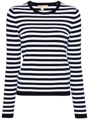 Michael Michael Kors striped fine-knit jumper - White