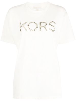 Michael Michael Kors stud-embellished logo-print T-shirt - Neutrals