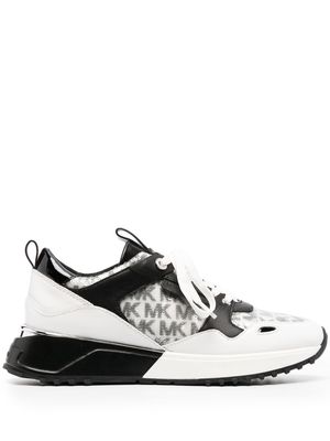 Michael Michael Kors two-tone monogram-print trainers - White
