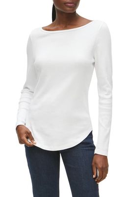 Michael Stars Amanda Long Sleeve Cotton T-Shirt in White