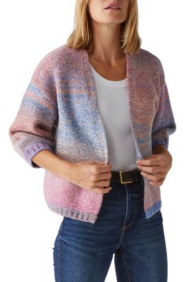 Michael Stars Anne Ombré Open Front Cardigan in Berry Combo