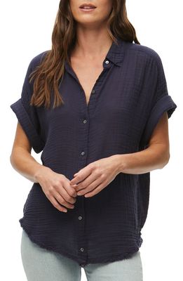Michael Stars Bailey Cotton Gauze Button-Up Shirt in Admiral