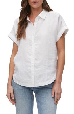 Michael Stars Charlie Linen Button-Up Shirt in White