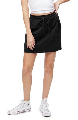 Michael Stars Devon Tie Waist Lace Inset Skirt in Black