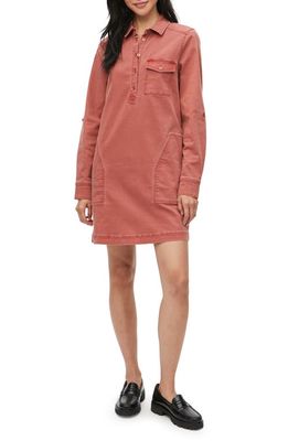 Michael Stars Eleanor Long Sleeve Stretch Cotton Utility Dress in Clay