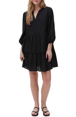 Michael Stars Georgie Tiered Cotton Dress in Black