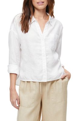 Michael Stars Gracie Linen Button-Up Shirt in White