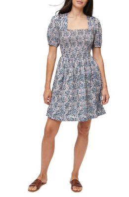 Michael Stars Jude Floral Print Smocked Dress in Admiral Floral