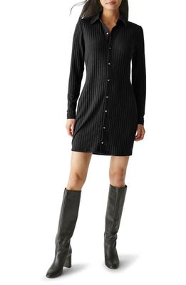 Michael Stars Kayla Long Sleeve Minidress in Black