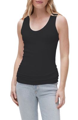 Michael Stars Micah Ruched Scoop Neck Tank in Black