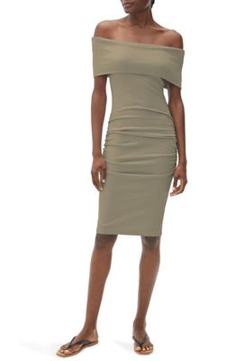 Michael Stars Off the Shoulder Body-Con Dress in Olive