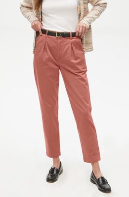 Michael Stars Penny Pleat Front Stretch Cotton Pants in Clay