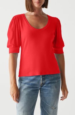 Michael Stars Rosario Puff Sleeve Knit Top in Tamale