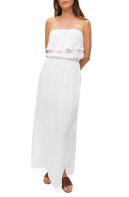 Michael Stars Tara Strapless Cotton Maxi Dress in White