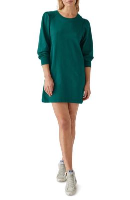 Michael Stars Veronica Puff Shoulder Long Sleeve Sweatshirt Dress in Ivy