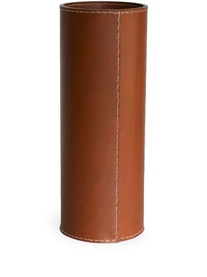 Michael Verheyden Solo leather vase - SADDLE