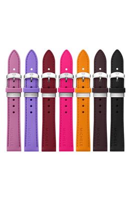 MICHELE Assorted 7-Pack 18mm Silicone Watch Strap Gift Set in Pink/Purple Multi