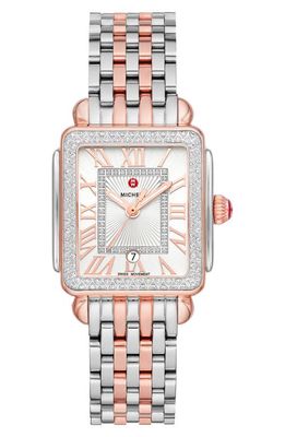 MICHELE Deco Madison Mid Diamond Two-Tone Bracelet Watch