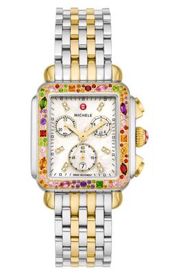 MICHELE Deco Soirée Diamond Chronograph Bracelet Watch