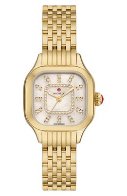 MICHELE Meggie Diamond Dial Watch Head & Bracelet, 29mm in Gold 