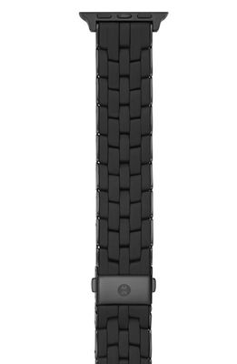 MICHELE Silicone 20mm Apple Watch Bracelet Watchband in Black/black
