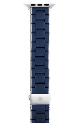 MICHELE Silicone 20mm Apple Watch Bracelet Watchband in Navy