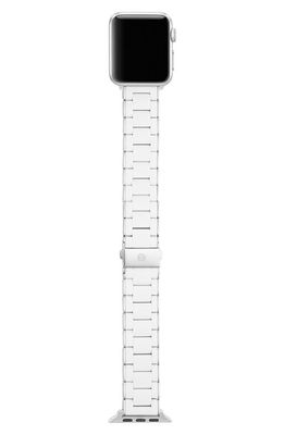 MICHELE Silicone 20mm Apple Watch® Watchband in Silver/white