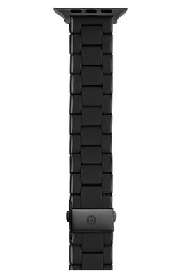 MICHELE Silicone 20mm Apple Watch Watchband in Black/black