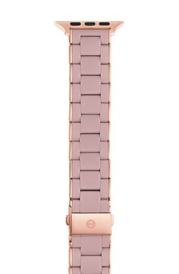 MICHELE Silicone 20mm Apple Watch Watchband in Pink Gold