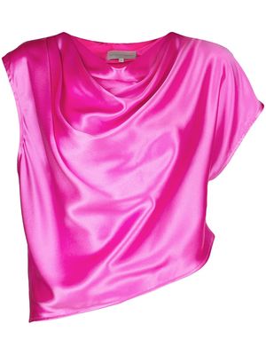 Michelle Mason asymmetric drape top - Pink