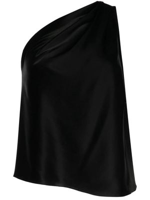 Michelle Mason asymmetric halterneck silk top - Black