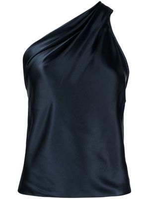 Michelle Mason asymmetric halterneck silk top - Blue